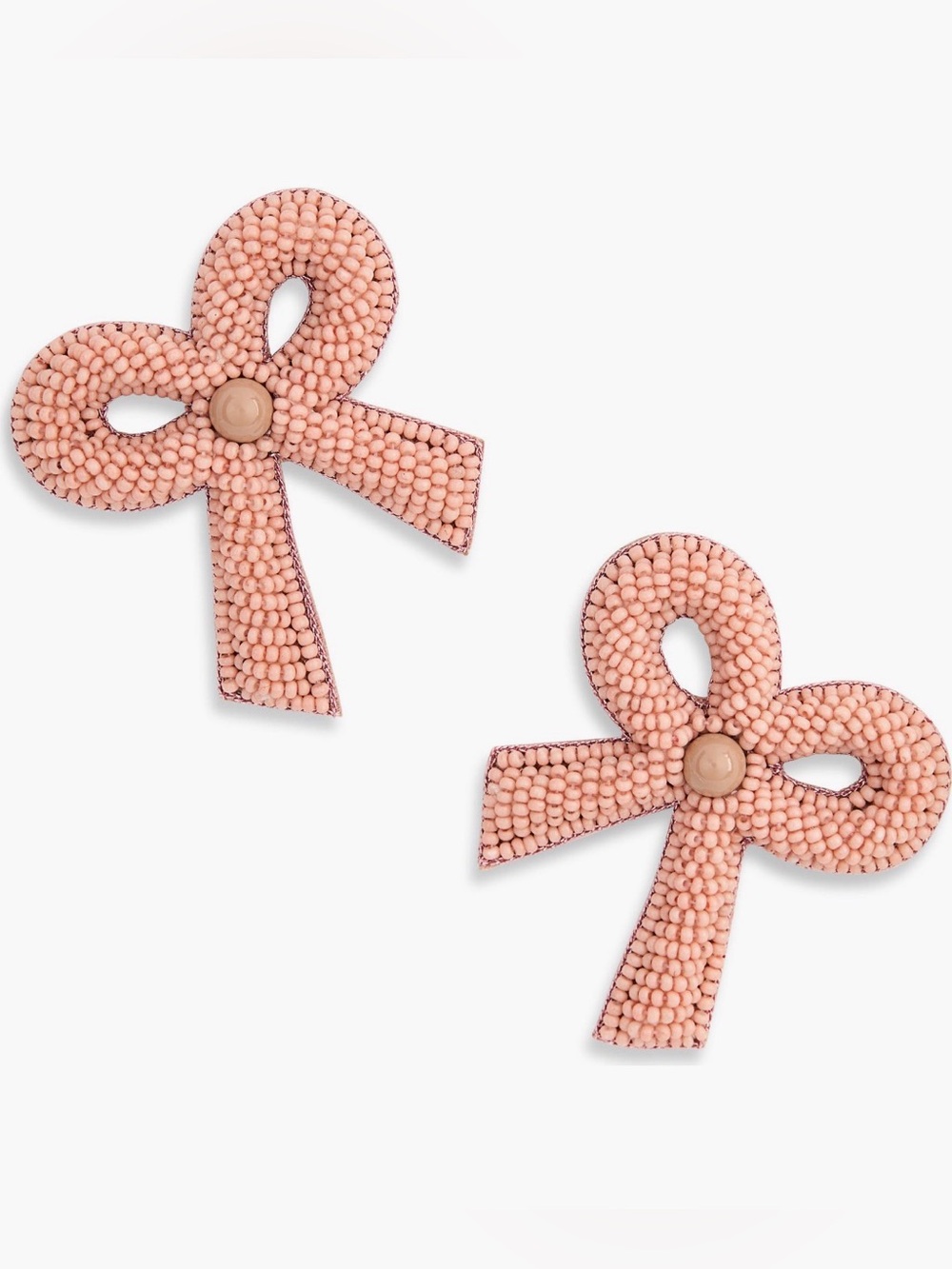 Deepa Gurnani Deep Pink Kane Beaded Bow Stud Earrings